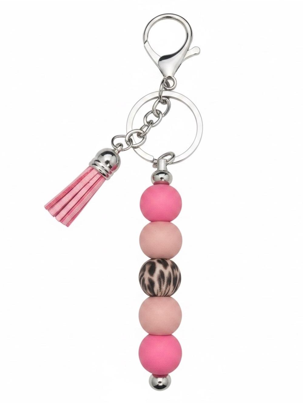 Pink Bead Tassel Keychain - Women Accessories